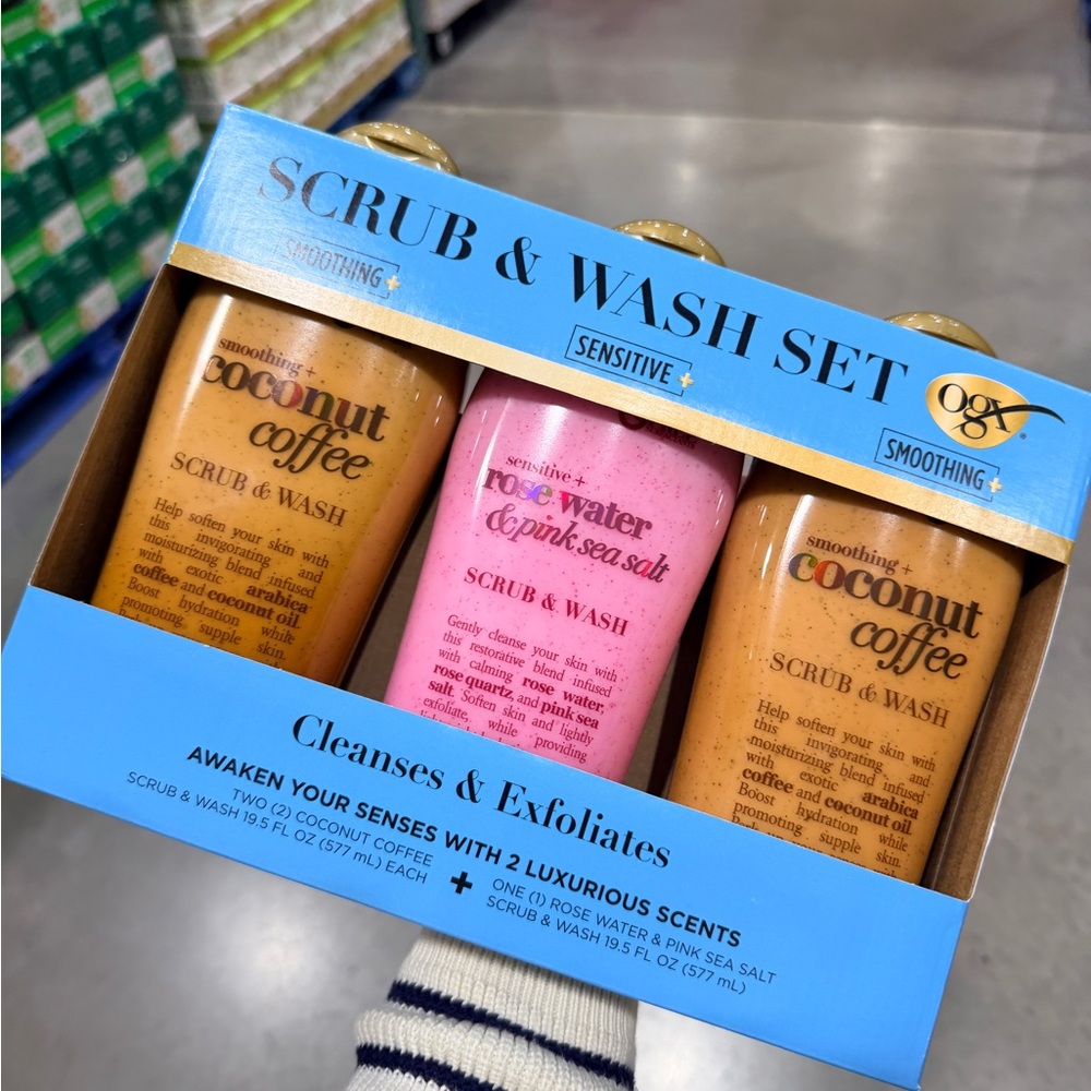 OGX Coconut Coffee and Rose Water Body Wash Set
